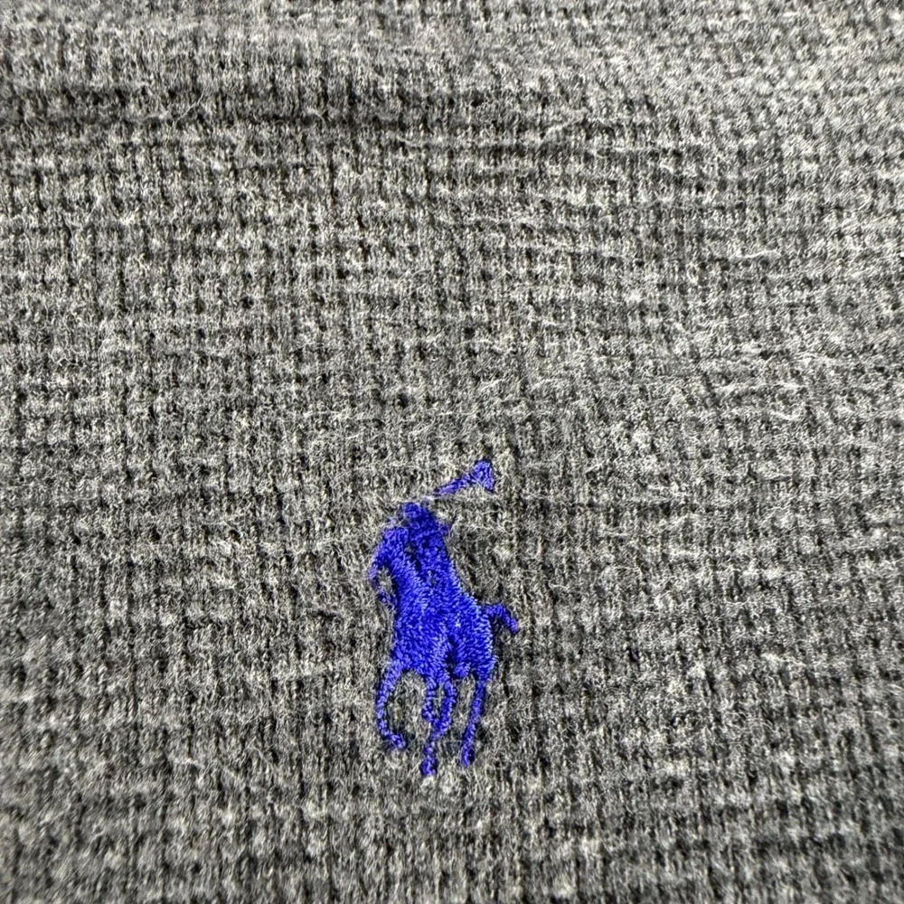 Polo‎ Ralph Lauren Mens XL Gray Waffle Knit Thermal Long Sleeve Sleepwear Shirt